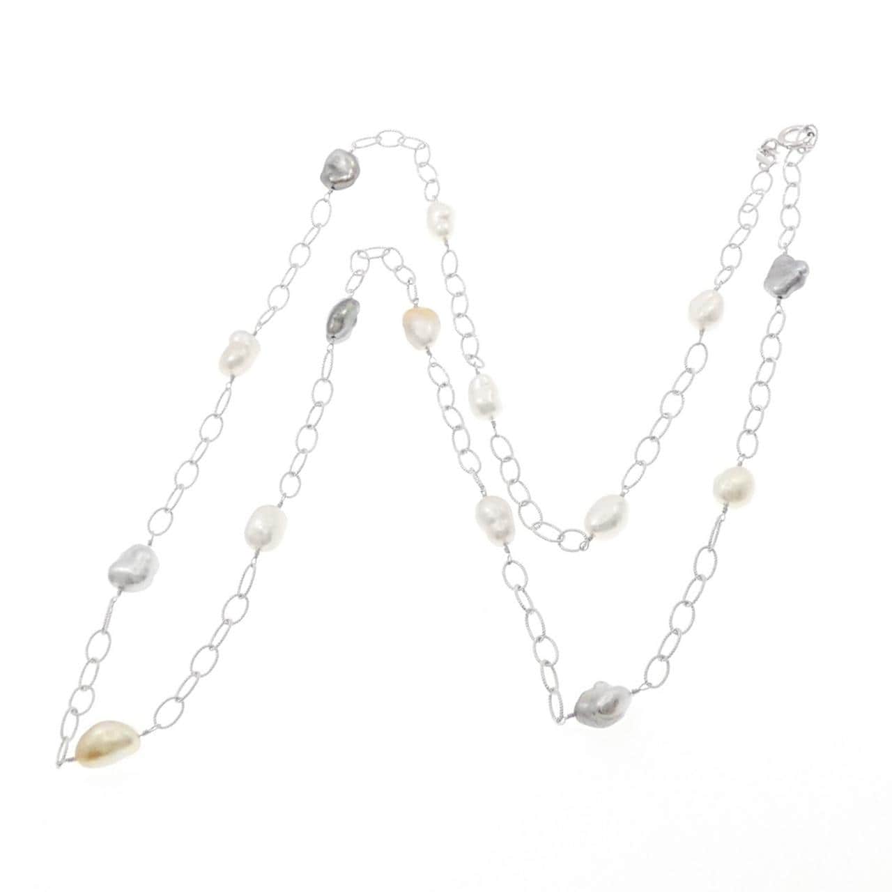 750WG 白蝶パール ネックレス