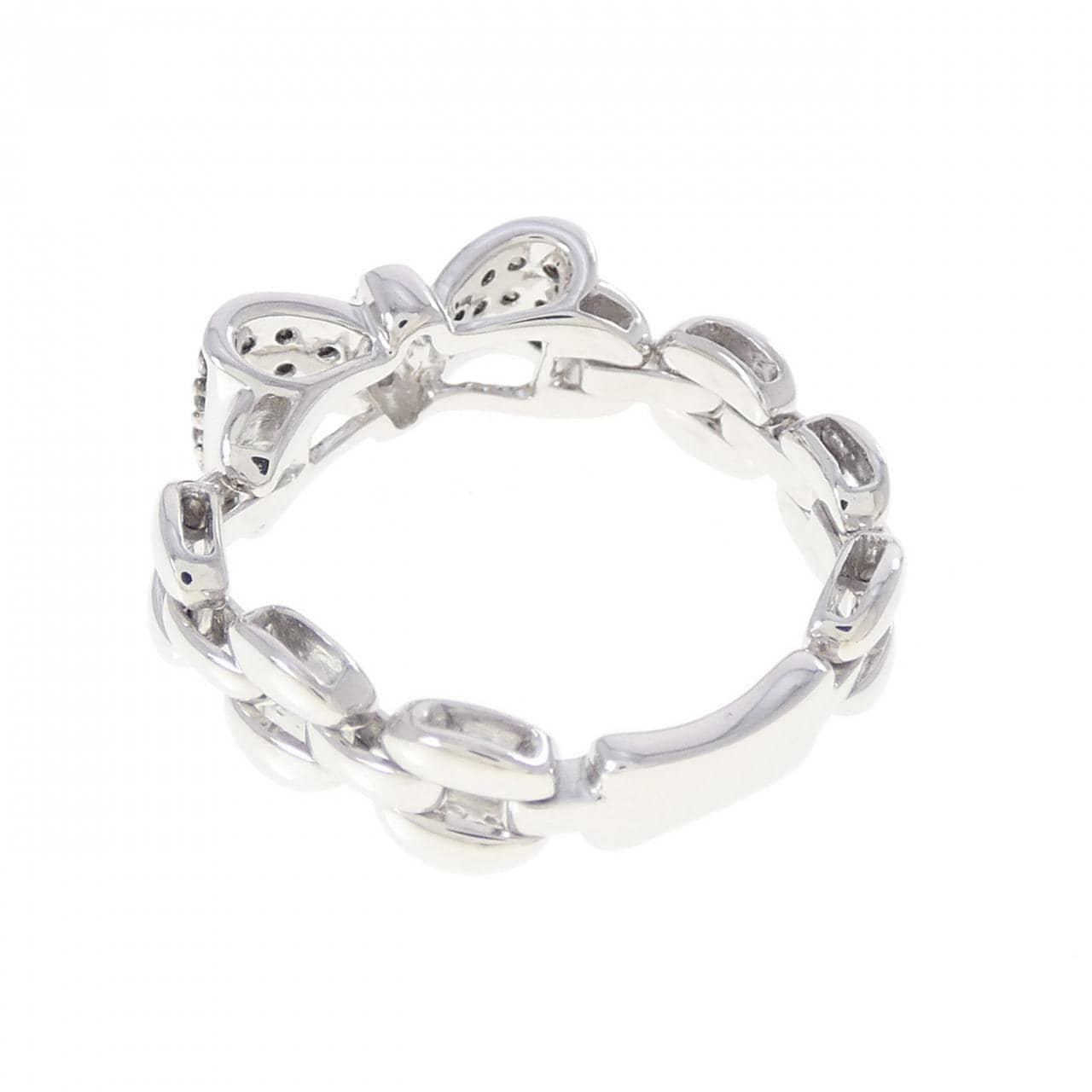 K18WG リボン ダイヤモンド リング 0.21CT