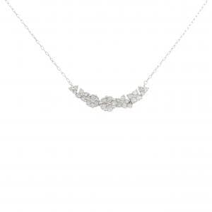 K18WG フラワー ダイヤモンド ネックレス 0.50CT
