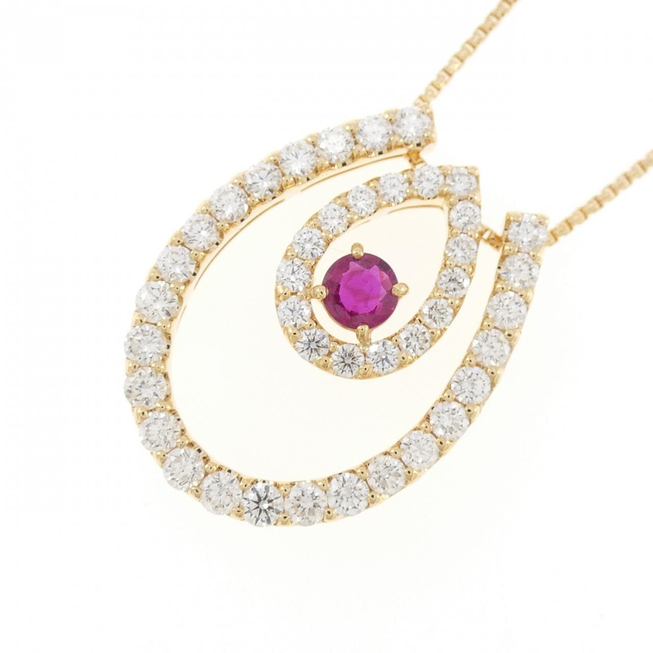 K18YG 2WAY ルビー ネックレス 0.39CT