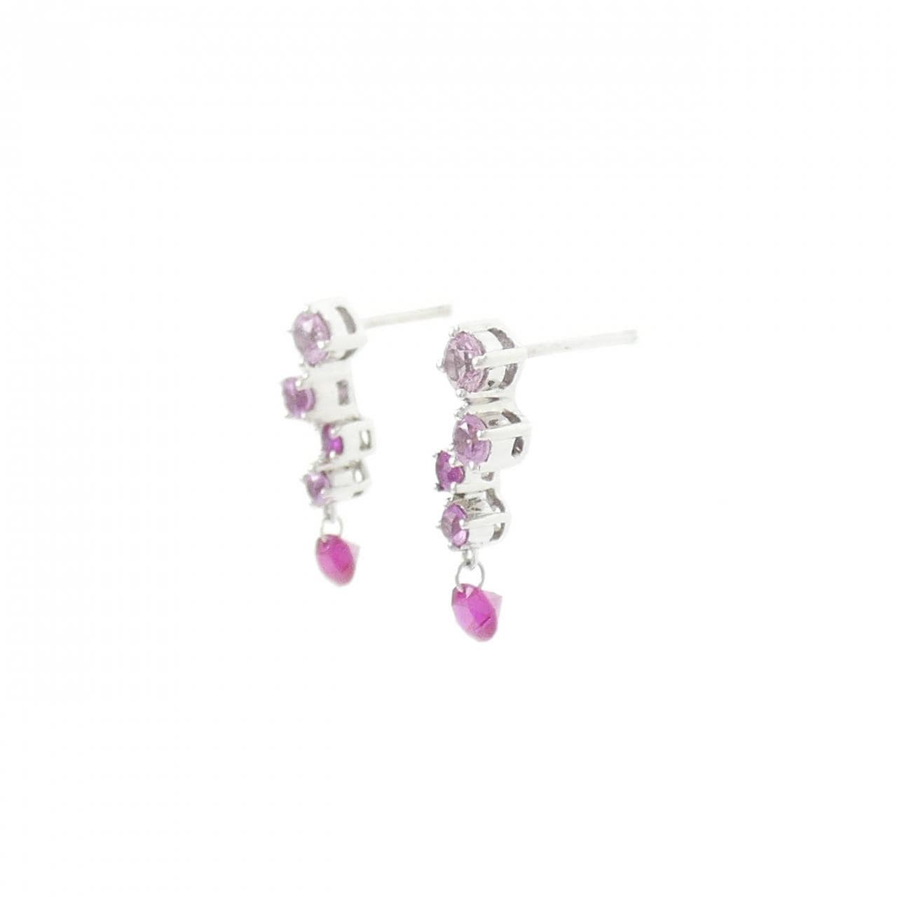 K18WG ルビー ピアス 0.24CT