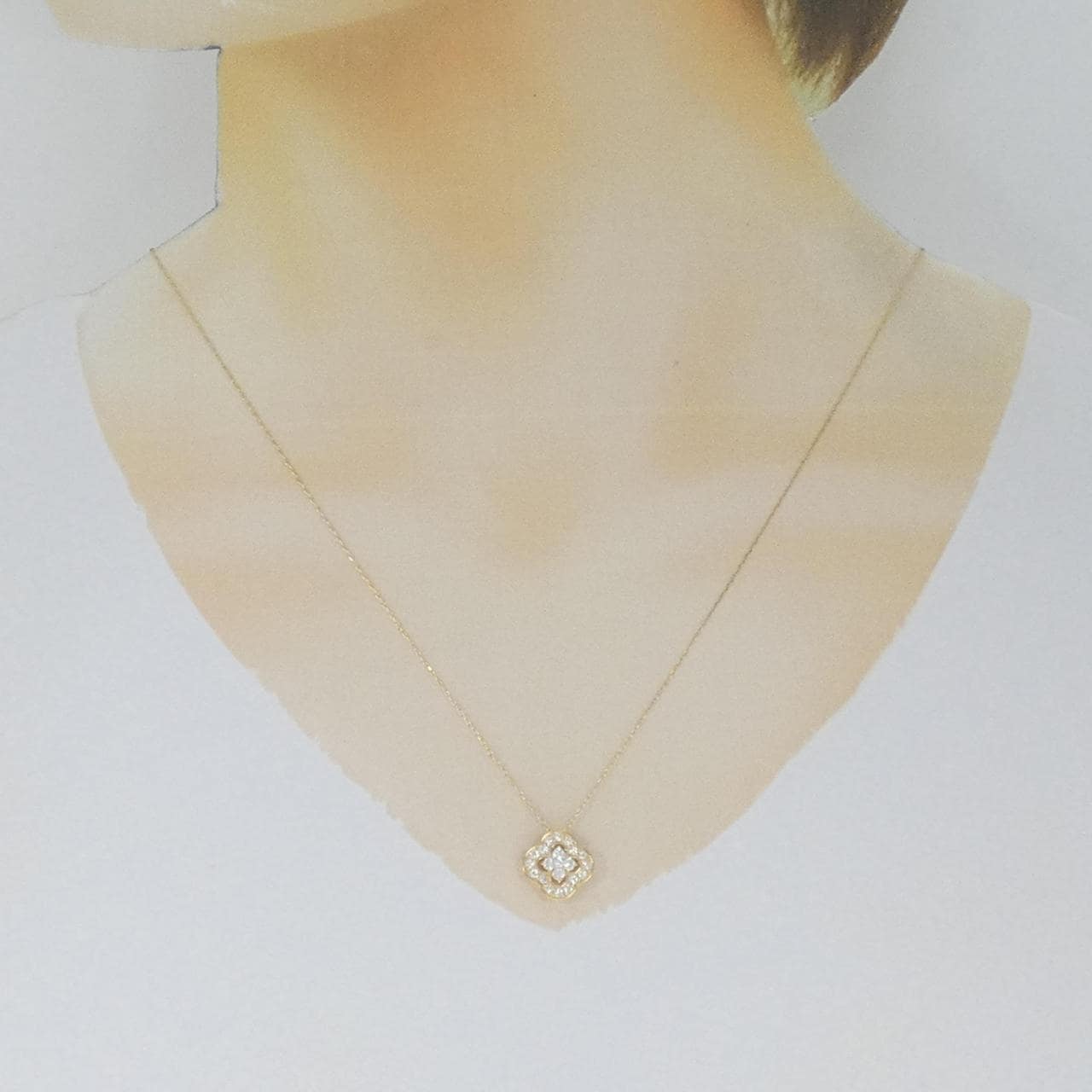 [Remake] K18YG flower Diamond necklace 0.30CT