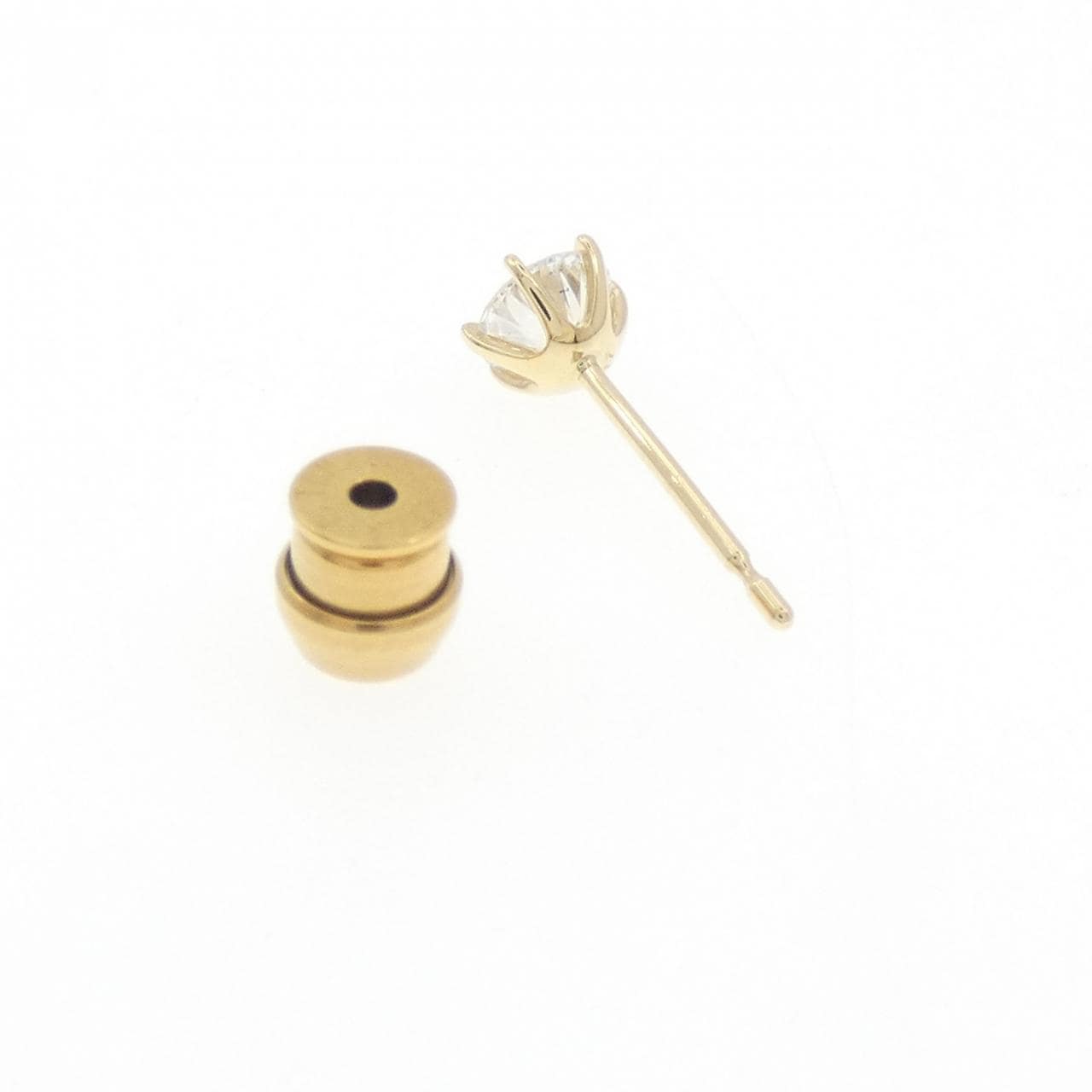 【リメイク】K18YG/ST ダイヤモンド ピアス 0.317CT F SI1 VG 片耳