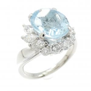 PT900 アクアマリン リング 3.26CT