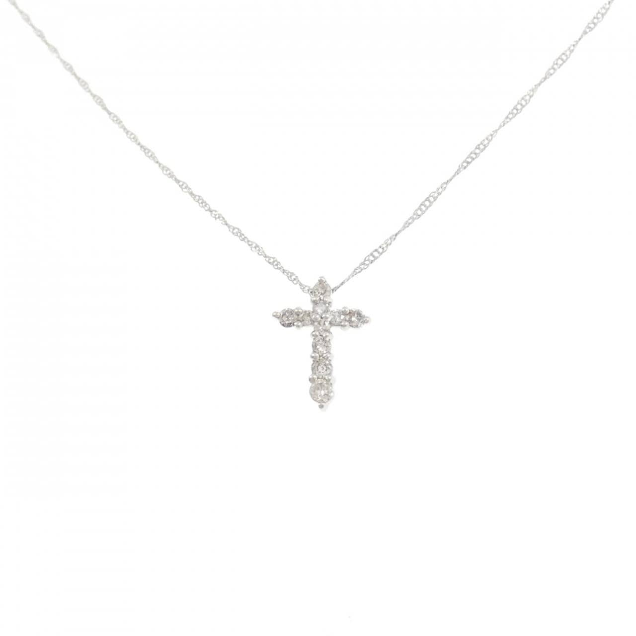 PT900/PT850 クロス ダイヤモンド ネックレス 0.20CT
