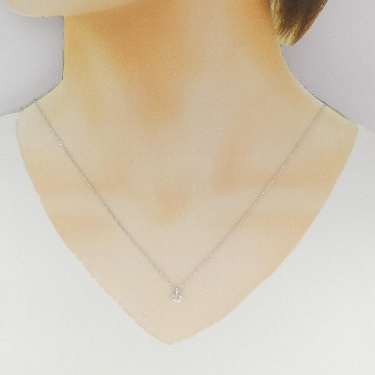 K18WG ダイヤモンド ネックレス 0.1CT