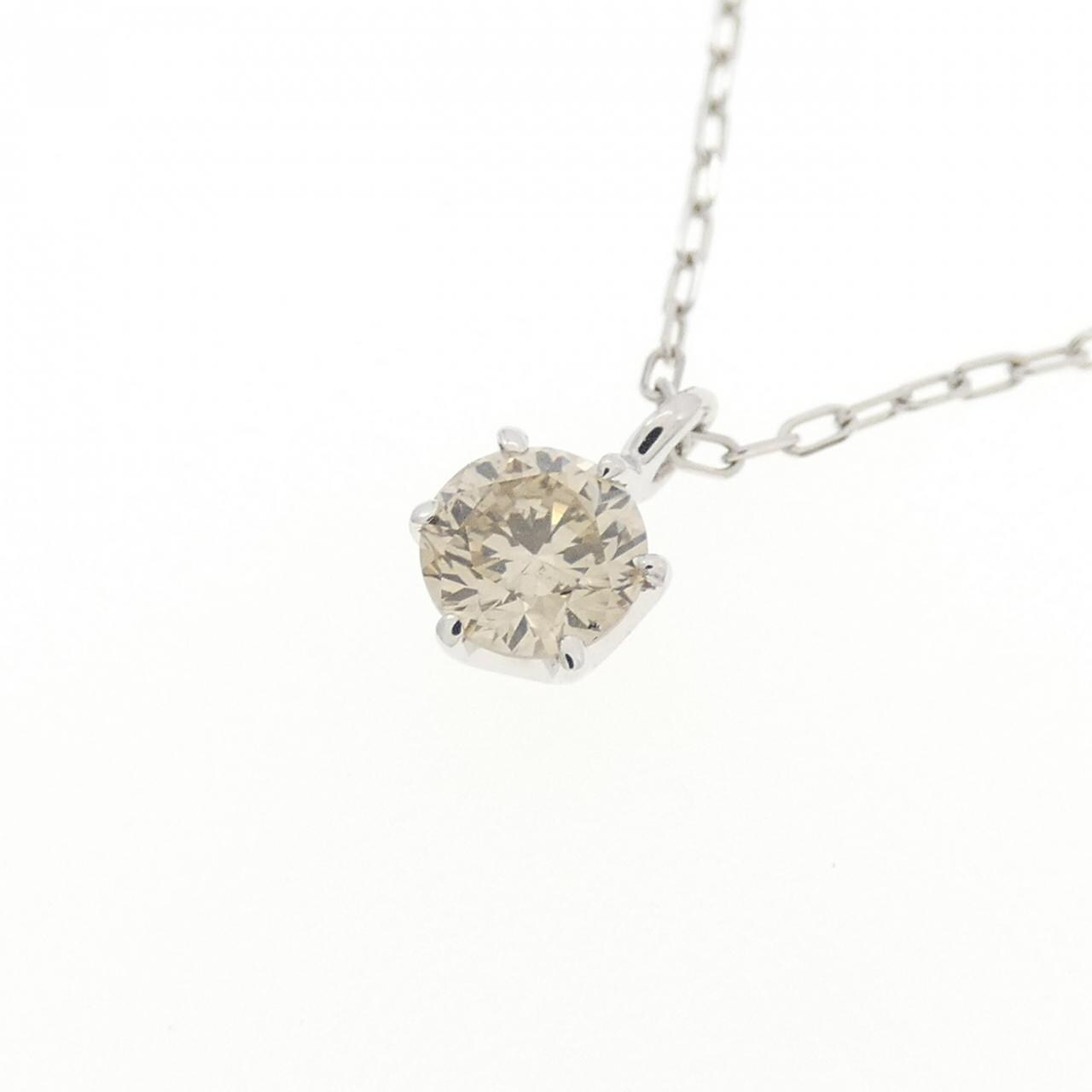 K18WG ソリティア ダイヤモンド ネックレス 0.20CT