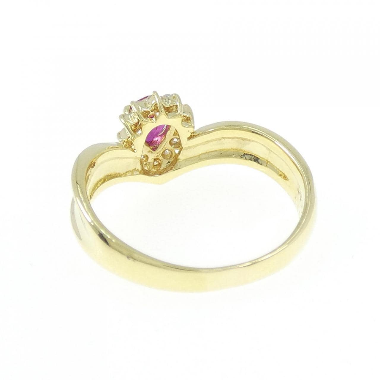 K18YG ルビー リング 0.37CT
