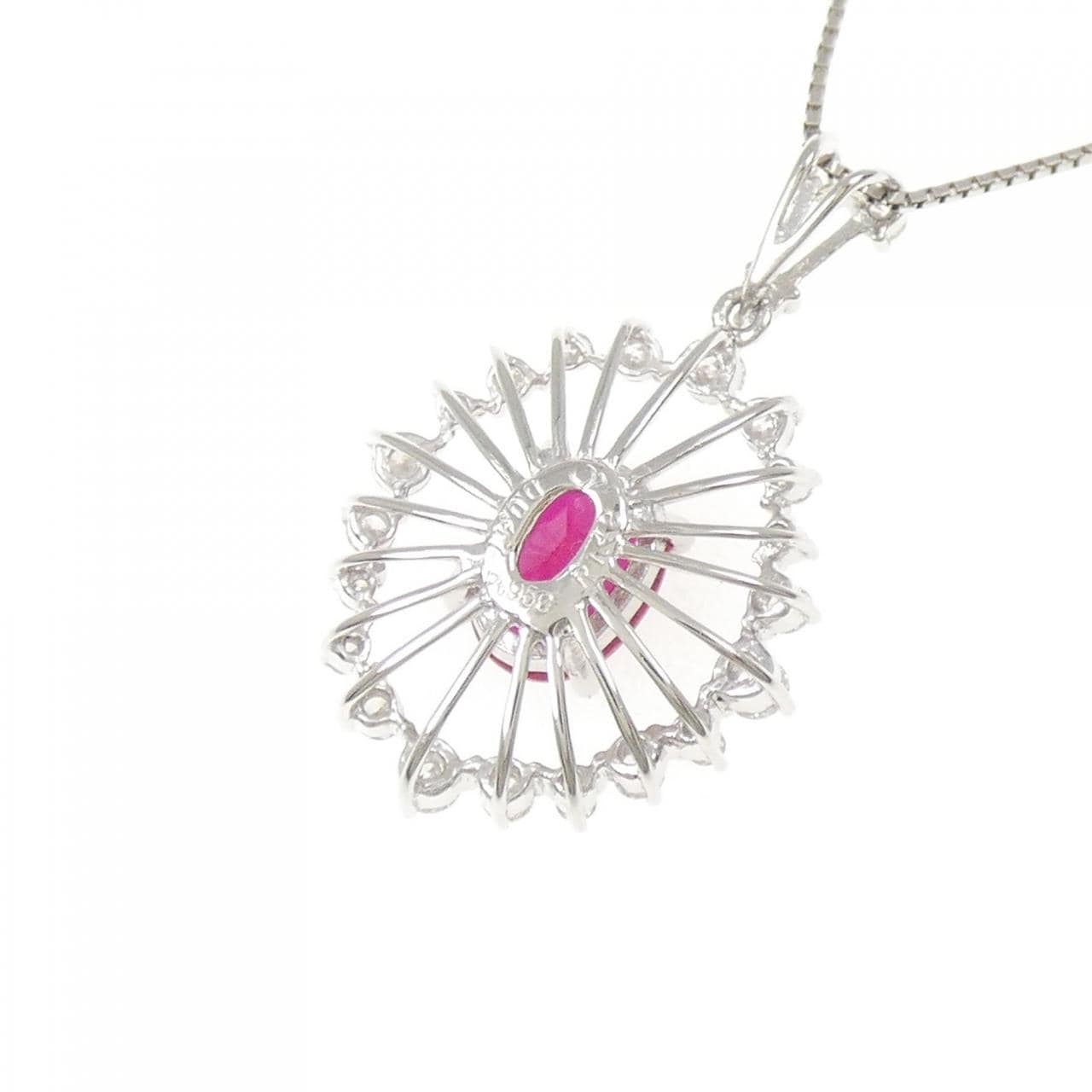 クレサンベール 合成ルビー ネックレス 1.48CT