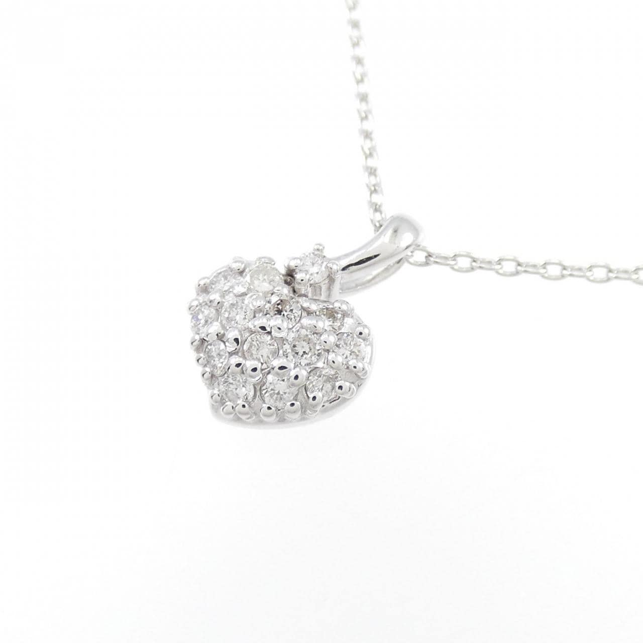 K10WG Heart Diamond Necklace 0.14CT