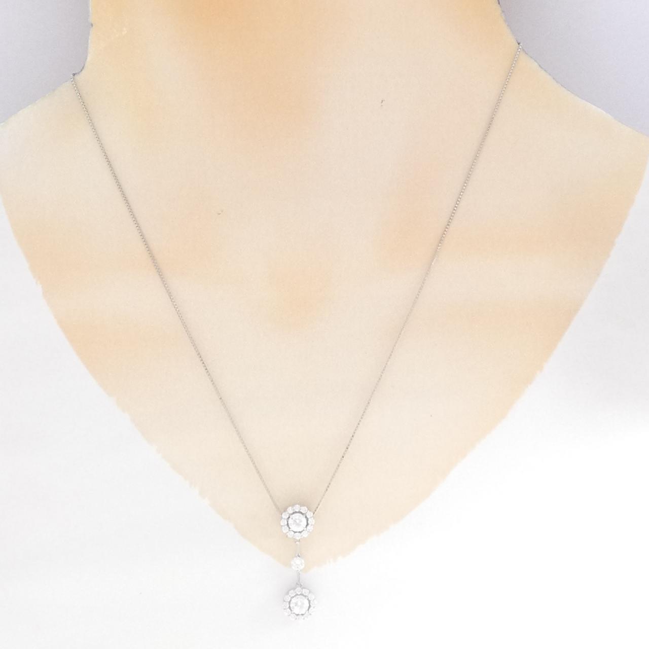 PT900/PT850 ダイヤモンド ネックレス 0.630CT E-F VVS2-VS1 3EX-EXT