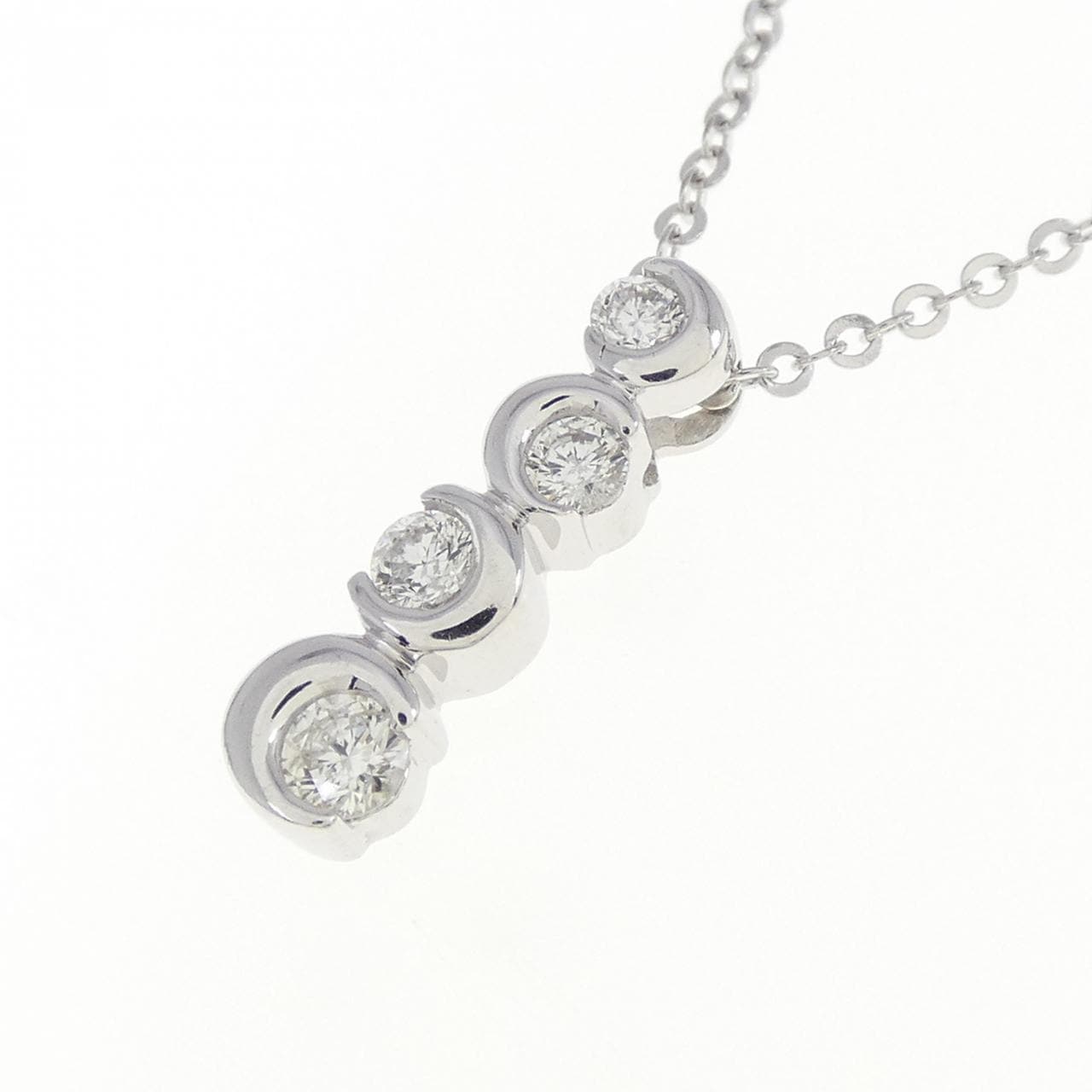 K18WG ダイヤモンド ネックレス 0.16CT