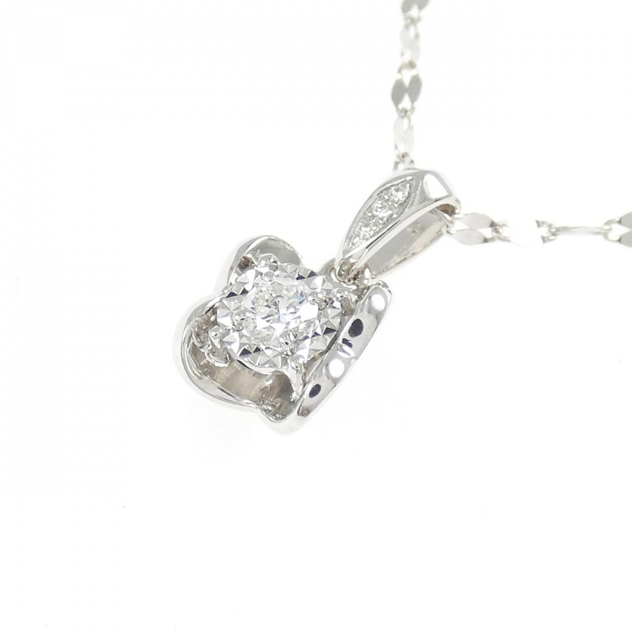 750WG ダイヤモンド ネックレス 0.13CT