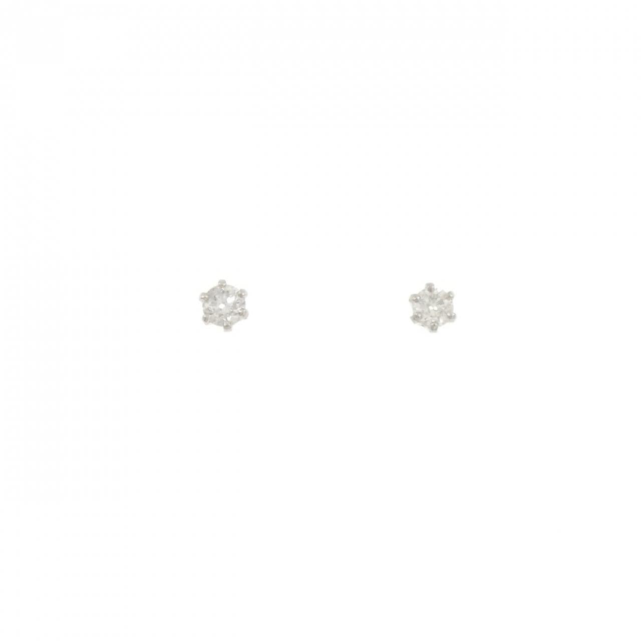 PT900 ソリティア ダイヤモンド ピアス 0.2CT