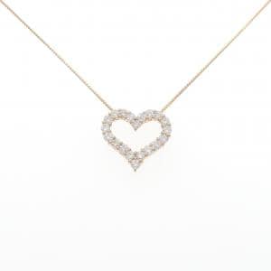 K18PG ハート ダイヤモンド ネックレス 1.00CT