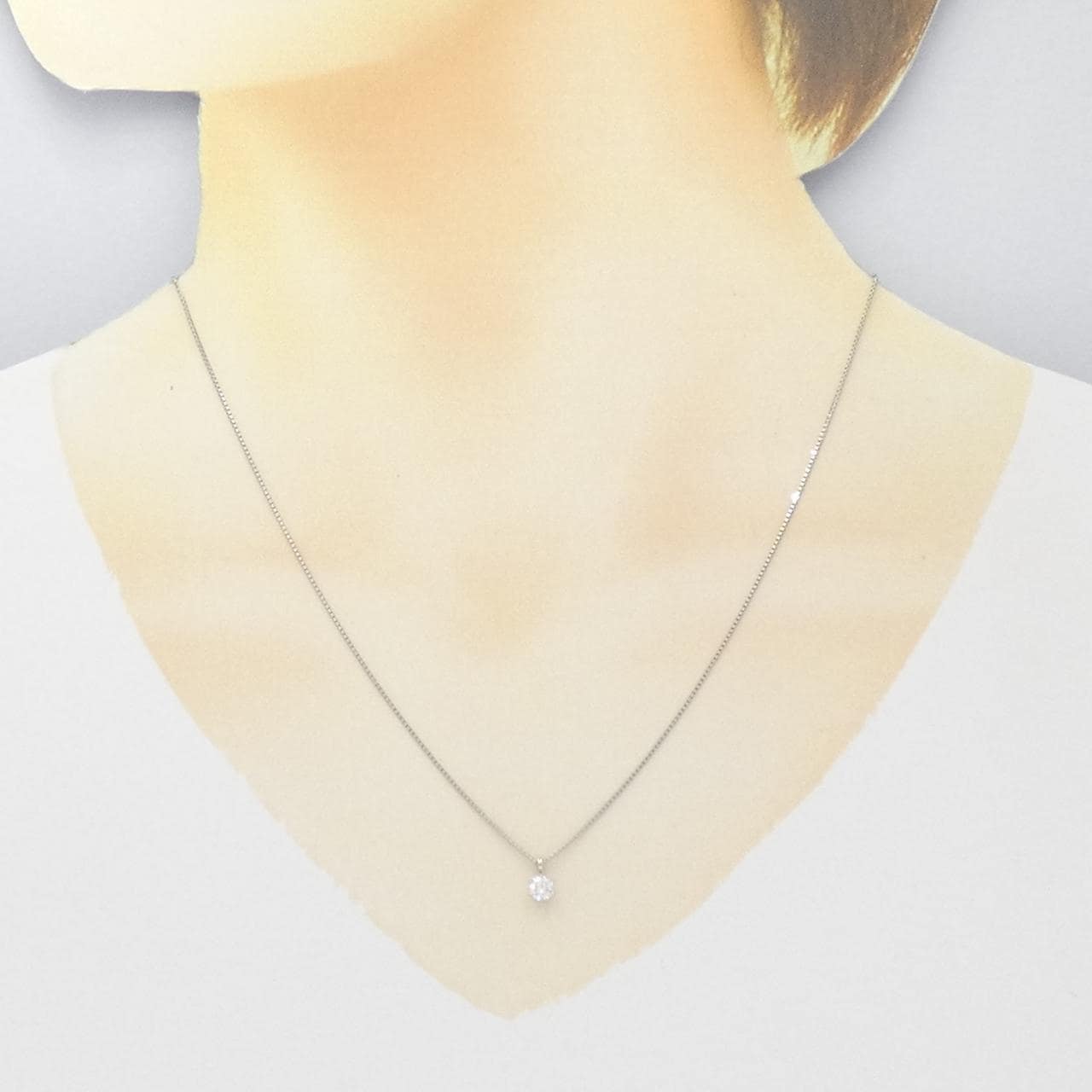 [BRAND NEW] PT900/PT850 Diamond Necklace 0.232CT D SI1 VG