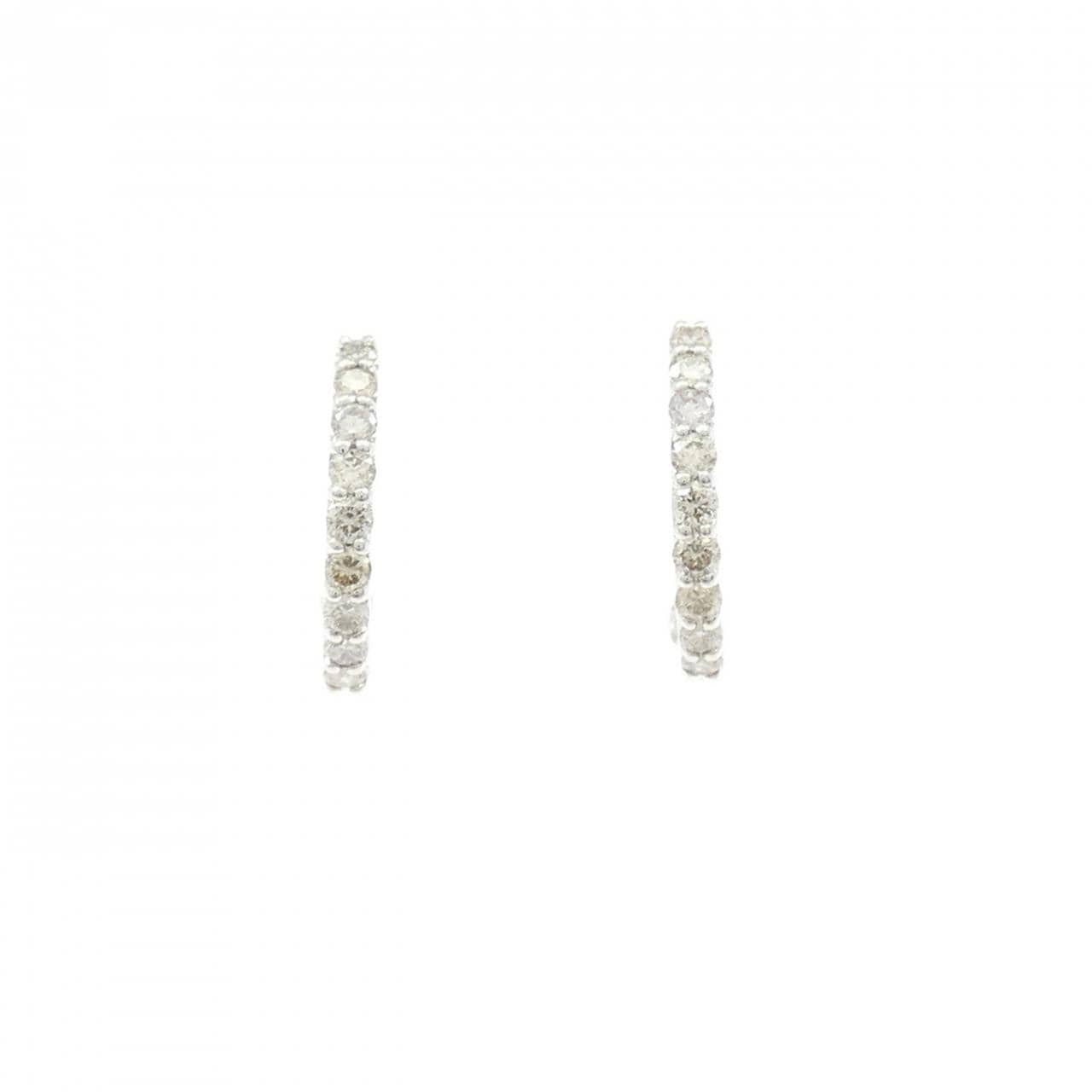 PT900 フープ ダイヤモンド ピアス 0.30CT