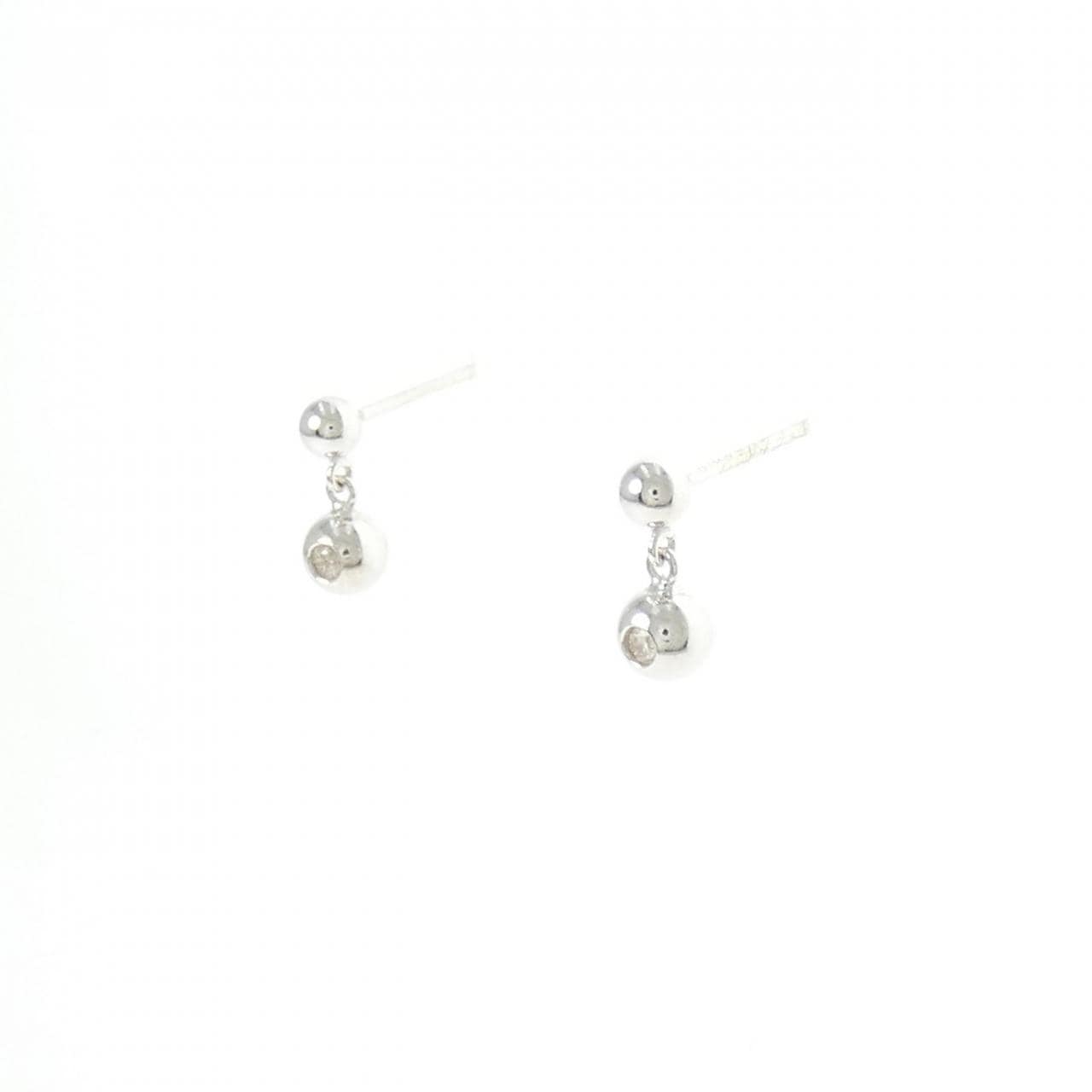 K18WG ダイヤモンド ピアス 0.04CT