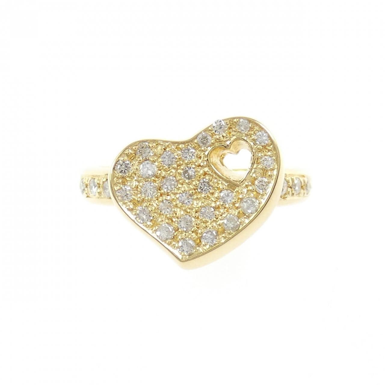 K18YG ハート ダイヤモンド リング 0.27CT