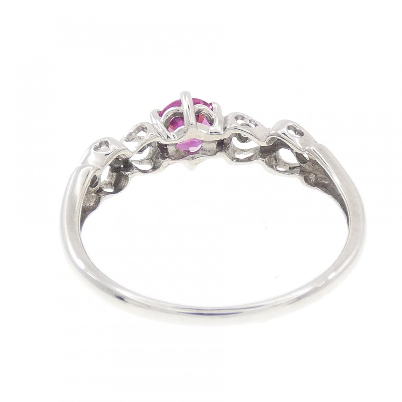 K18WG ルビー リング 0.45CT