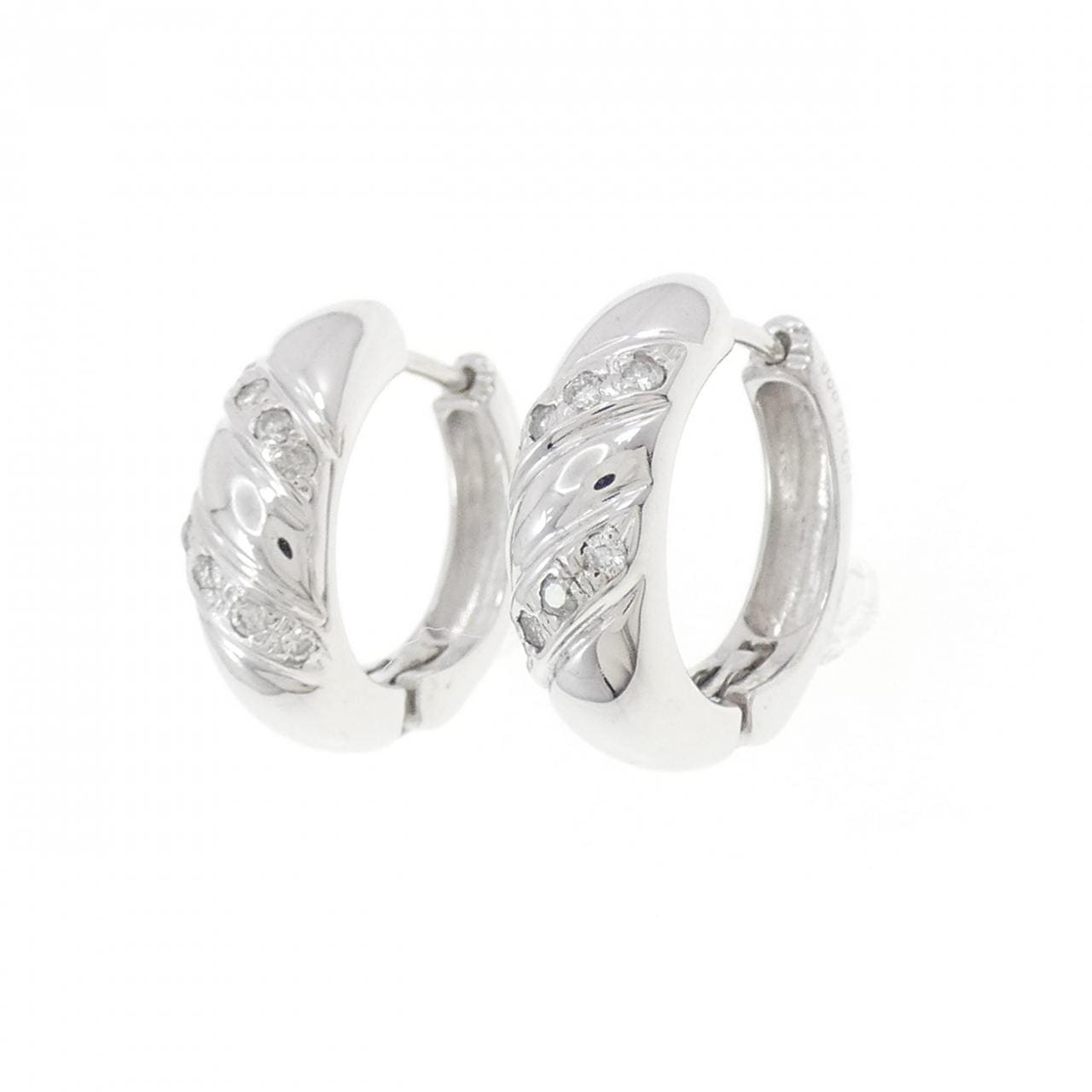 K14WG ダイヤモンド ピアス 0.16CT