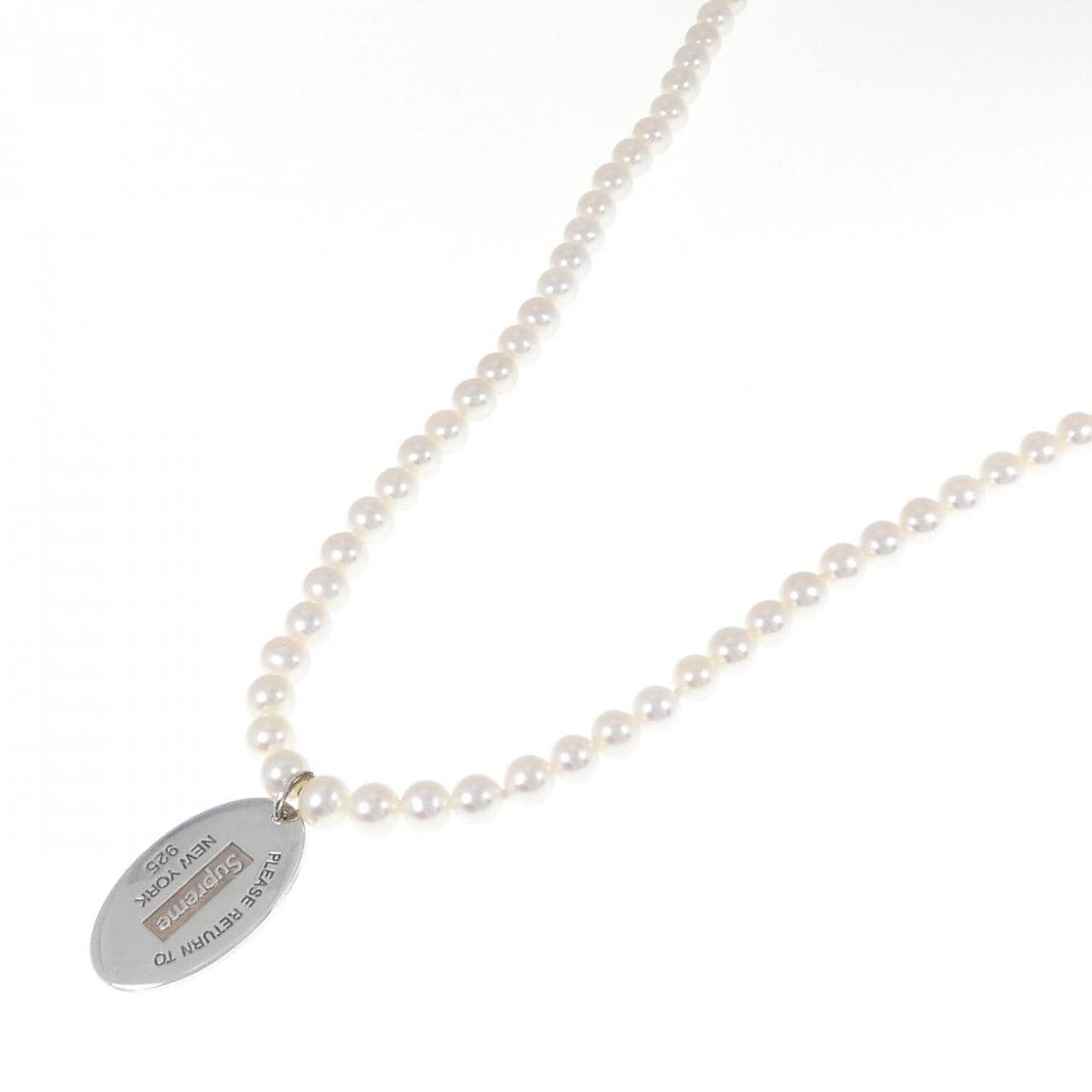 TIFFANY Oval Tag Necklace 5.5-6mm