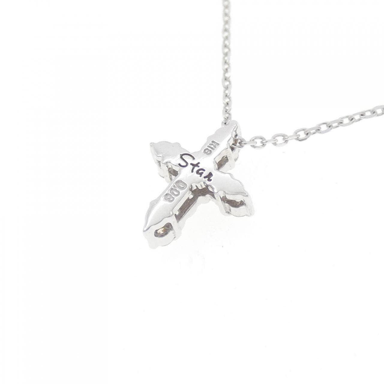 スタージュエリー クロス ダイヤモンド ネックレス 0.08CT