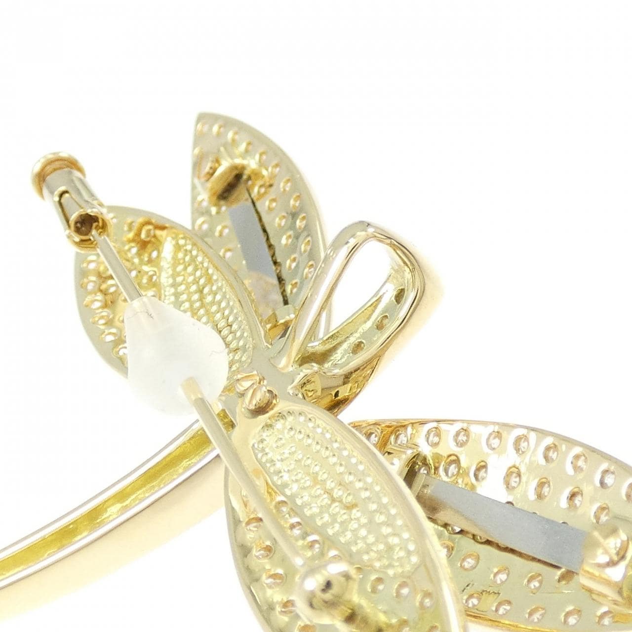 K18YG トンボ ダイヤモンド ブローチ 3.00CT