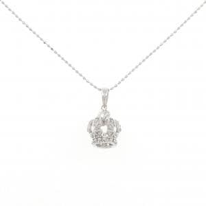 K18WG クラウン ダイヤモンド ネックレス 0.06CT