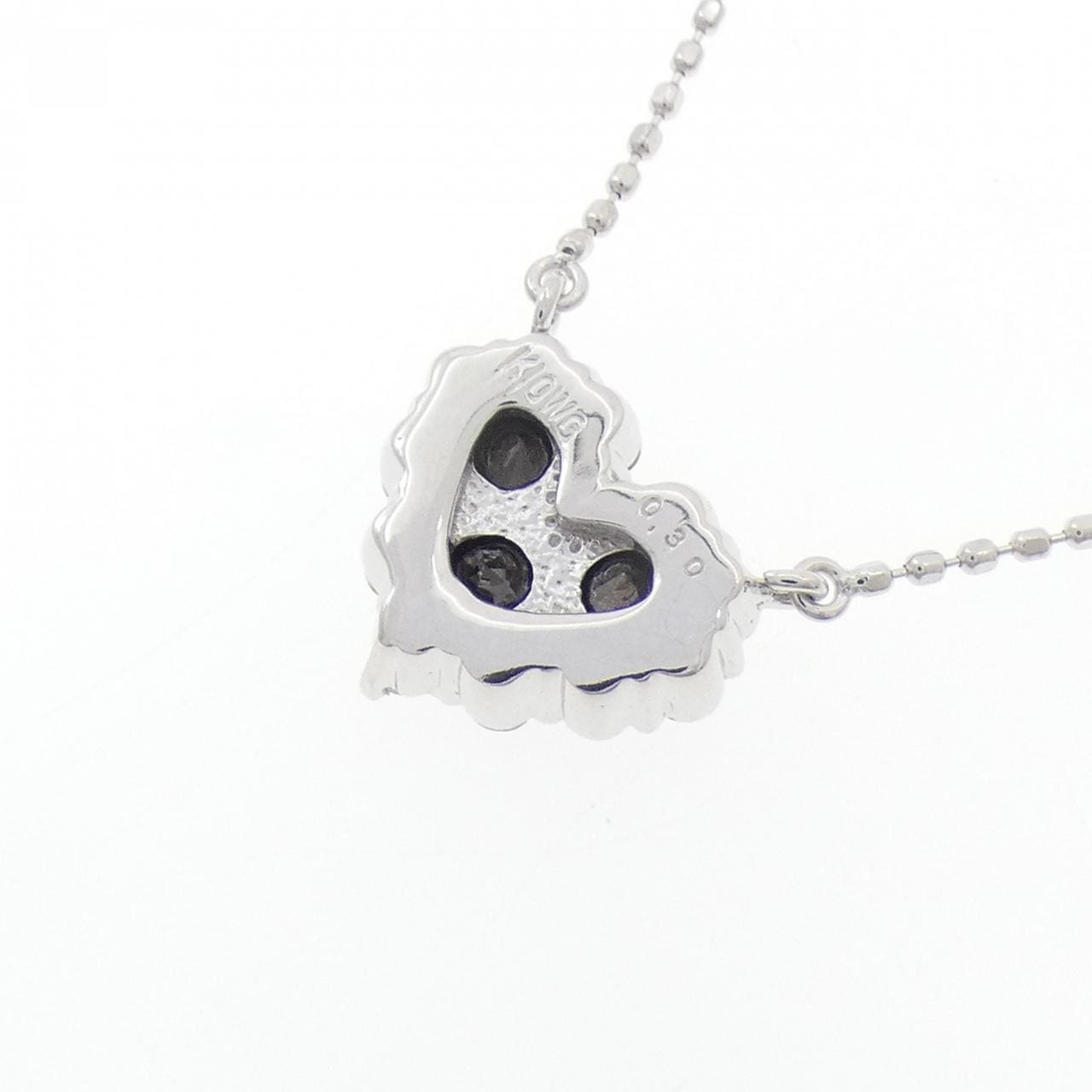 K10WG ハート ホワイトサファイヤ ネックレス