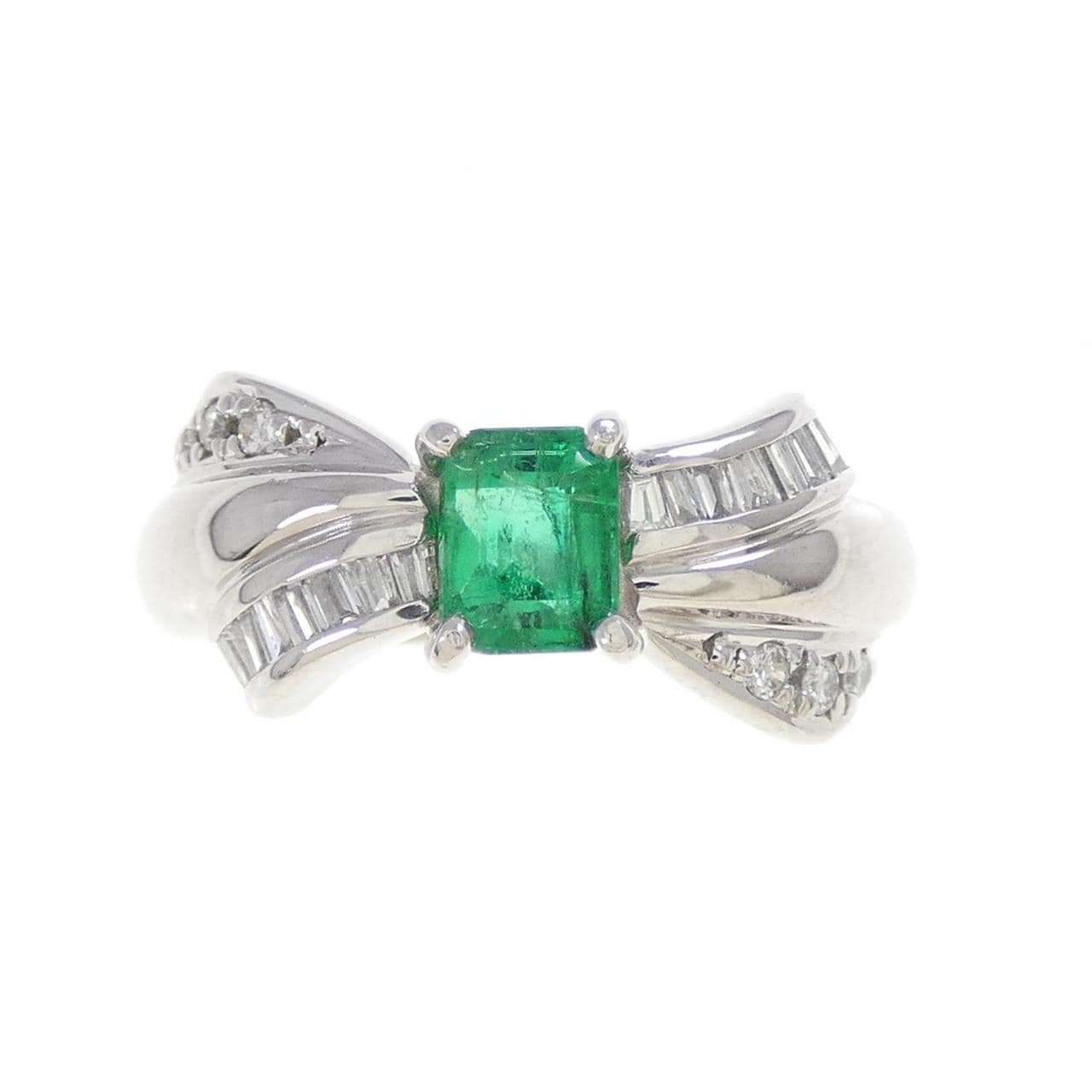 PT900 エメラルド リング 0.42CT