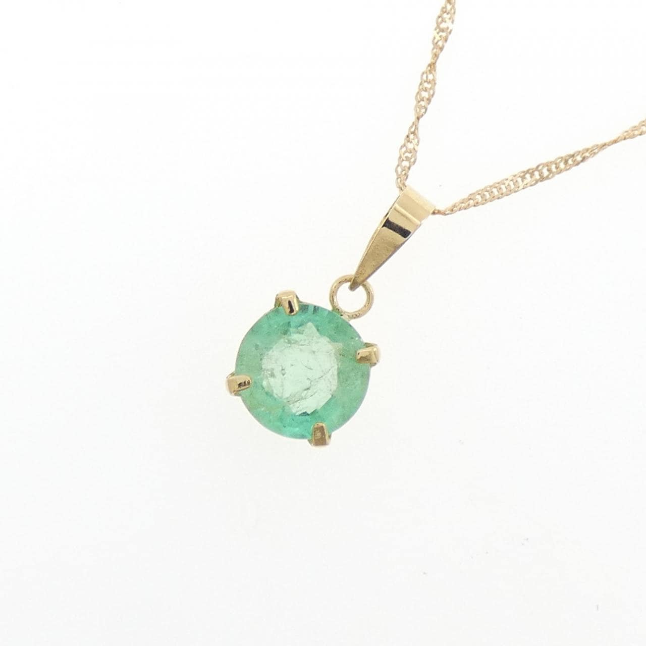 K18YG エメラルド ネックレス 0.85CT