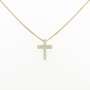 K18YG クロス ダイヤモンド ネックレス 0.30CT
