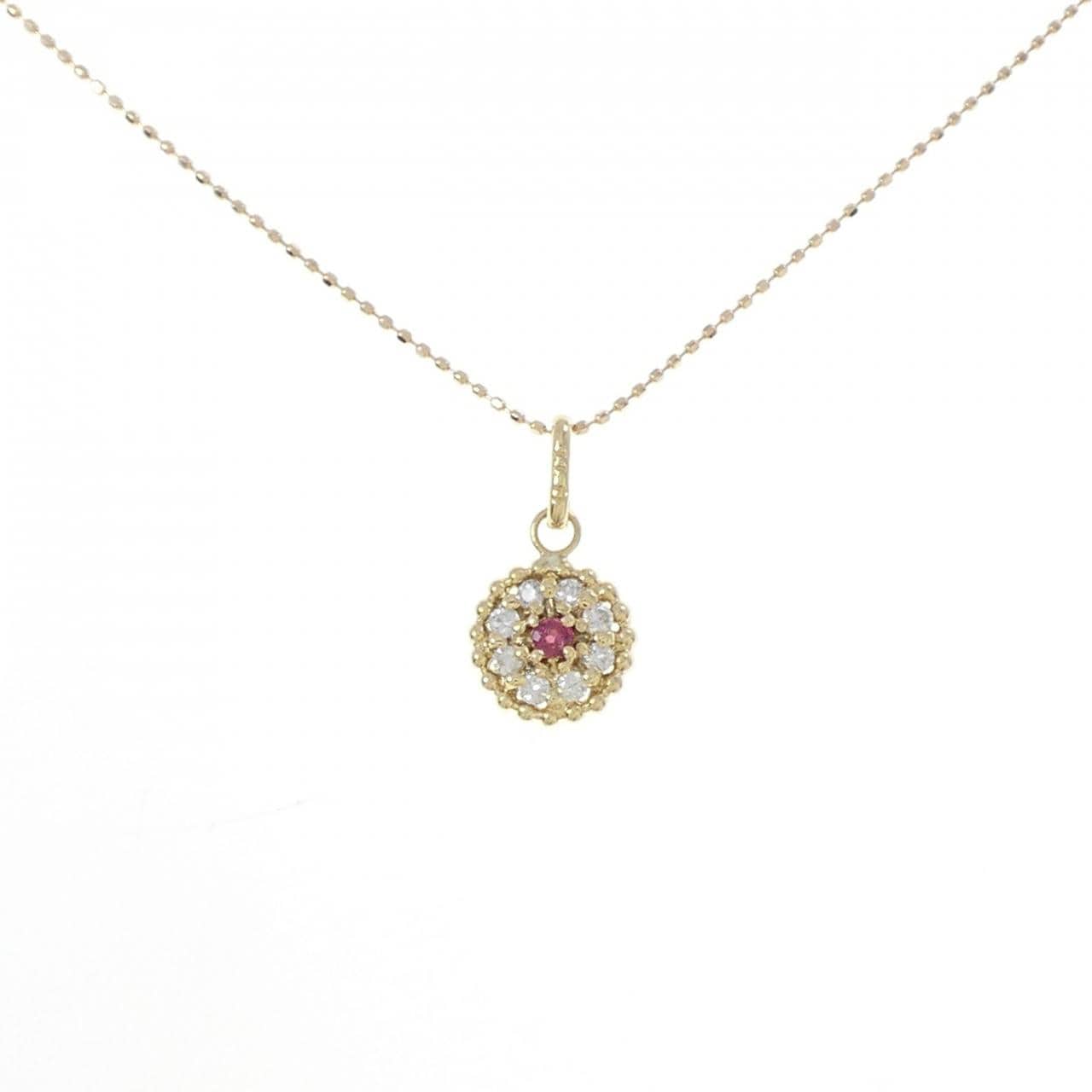 K18YG ルビー ネックレス