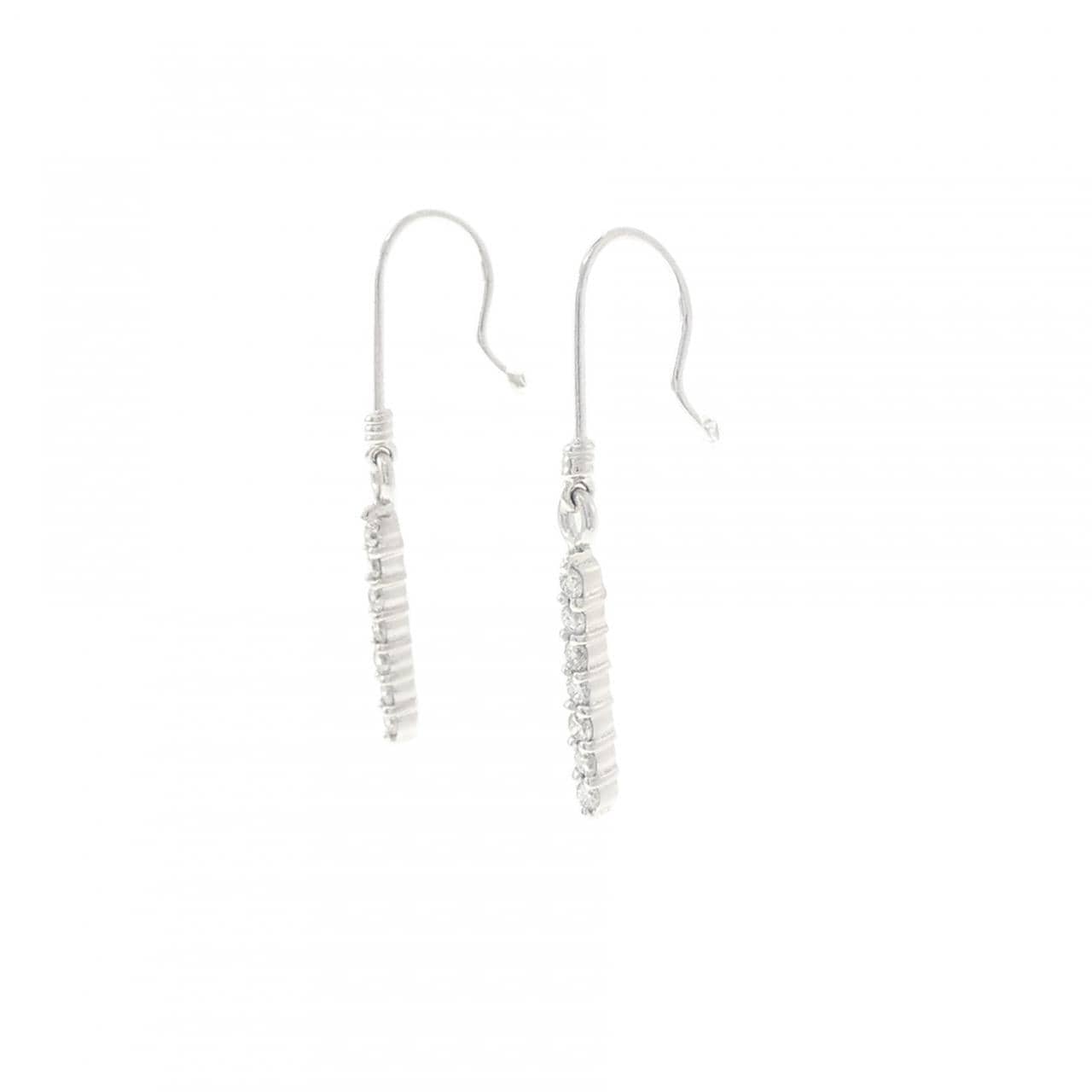 K14WG ダイヤモンド ピアス 0.14CT