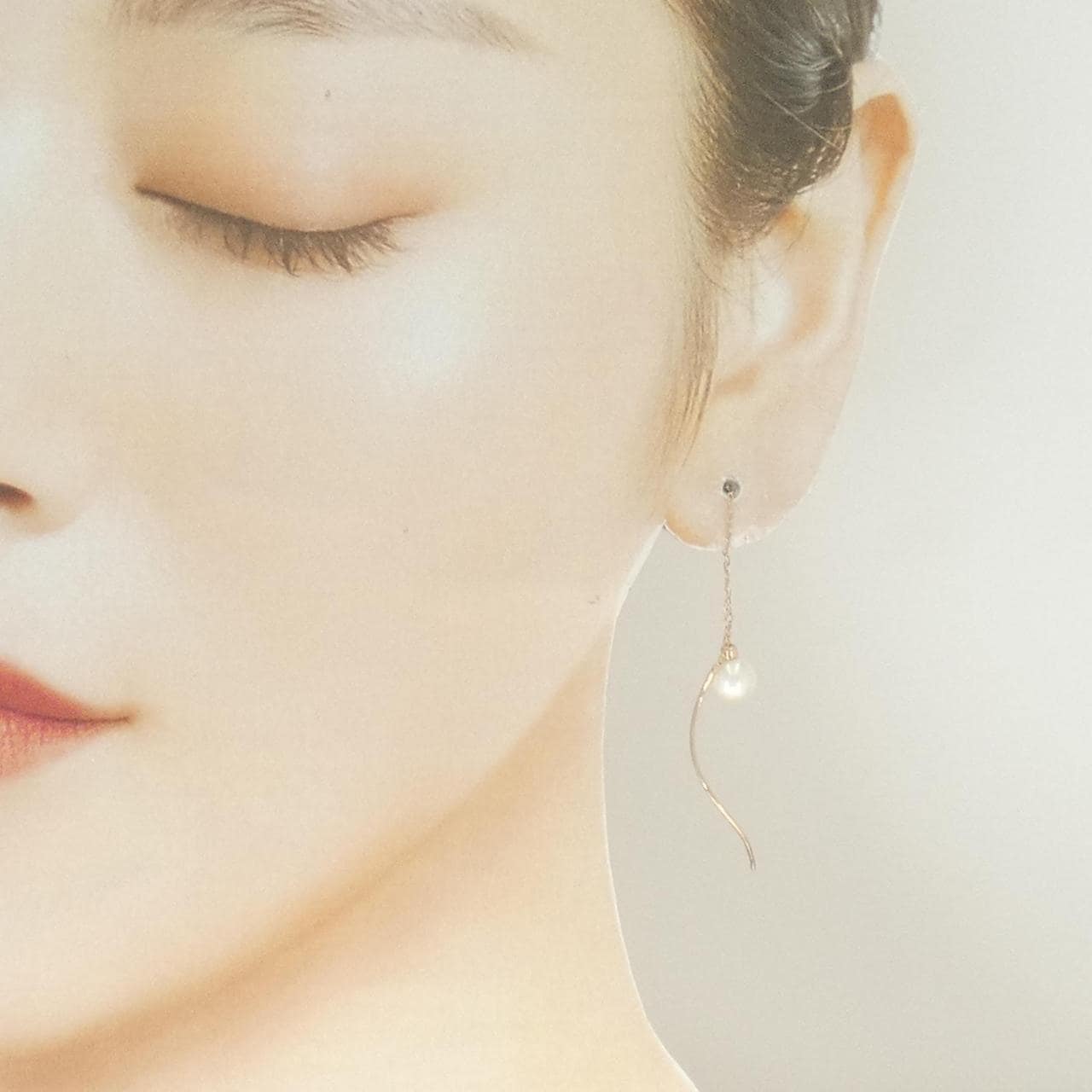 4゜C アコヤパール ピアス 6.4mm