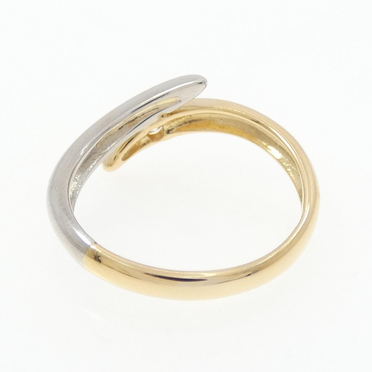 K18YG/PT900 ダイヤモンド リング 0.10CT