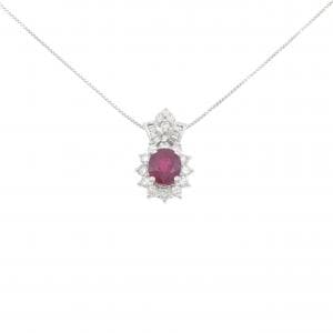 PT900/PT850 ルビー ネックレス 1.14CT