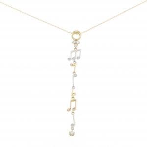 K18YG/PT900 オンプ ダイヤモンド ネックレス 0.28CT