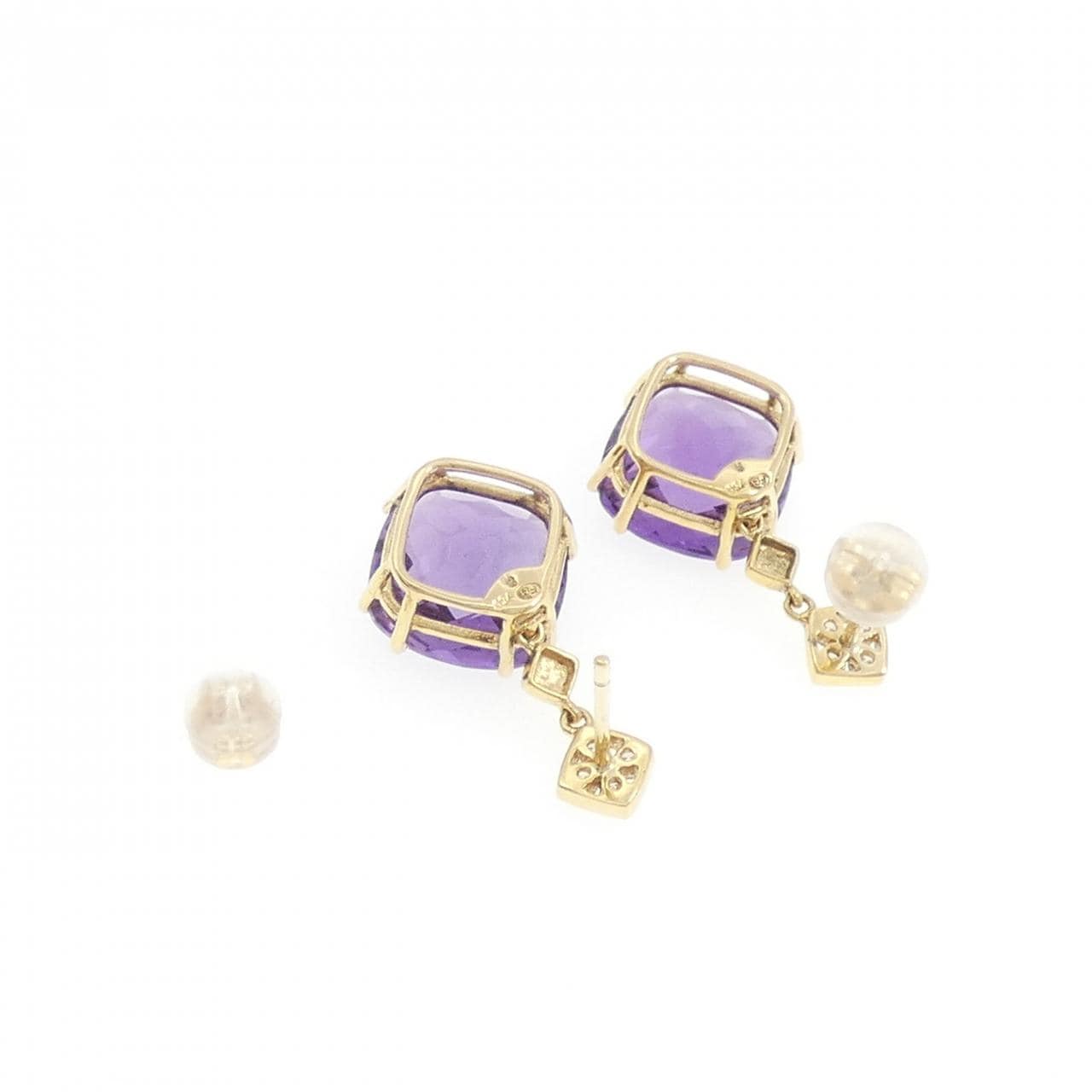 750YG/K18YG アメジスト ピアス