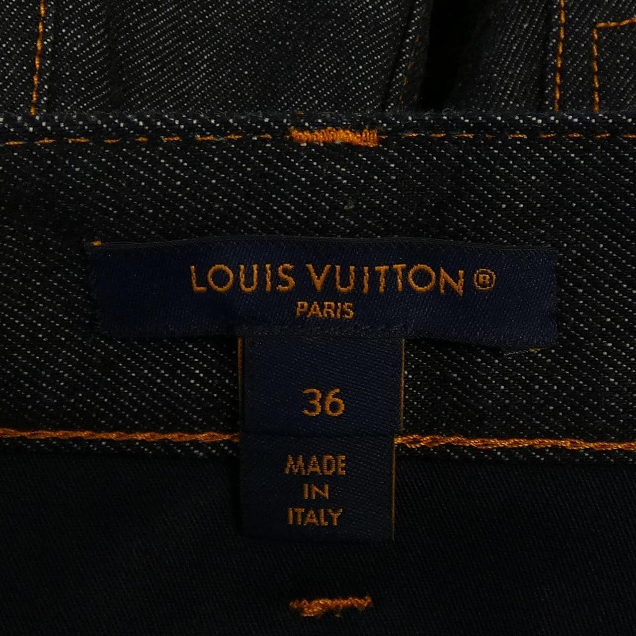 ルイヴィトン LOUIS VUITTON インディゴブルーデニムモノグラムパッチスカート FPSK08GM1 スカート