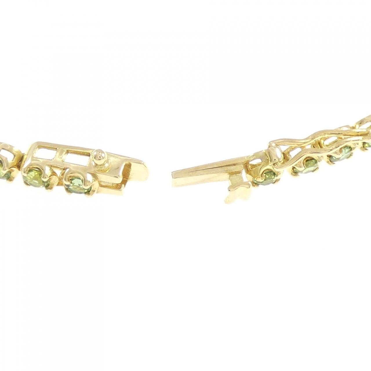 K18YG ペリドット ブレスレット 3.24CT