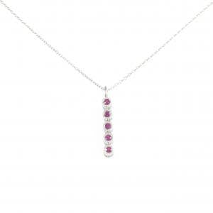 K18WG ルビー ネックレス 0.15CT