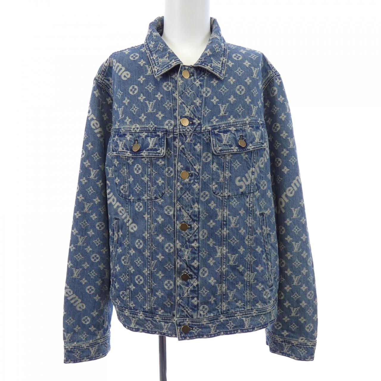 ルイヴィトン LOUIS VUITTON JACQUAD DENIM TRUCKER HDA91WALL SUPREME デニムジャケット