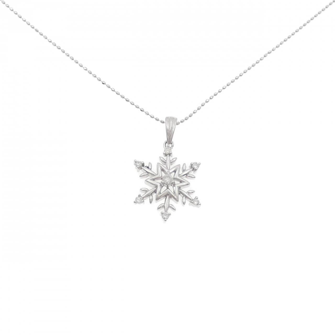 PT900/PT850 Snowflake Diamond Necklace 0.13CT