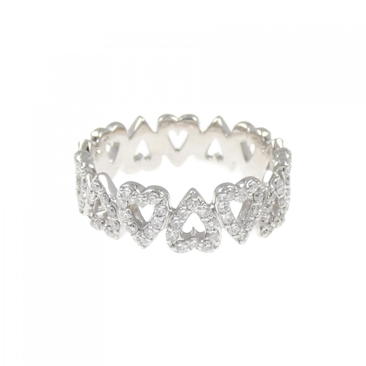 K18WG ハート ダイヤモンド リング 1.00CT