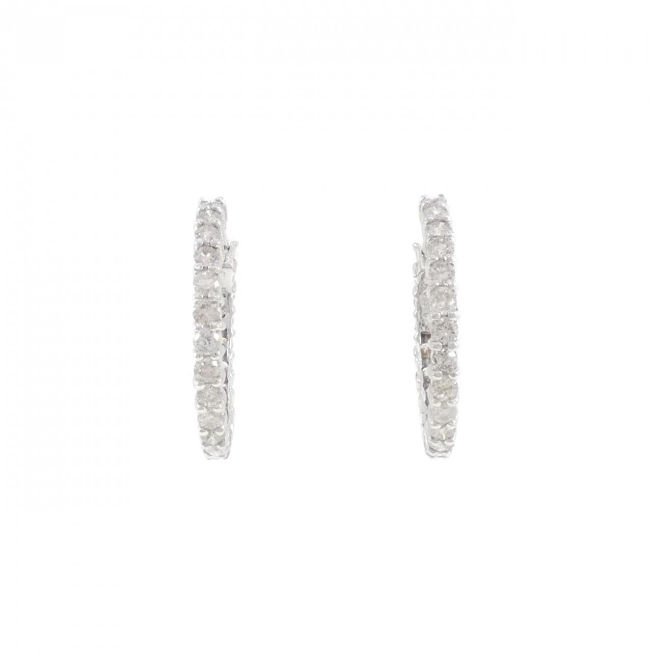 K18WG ダイヤモンド ピアス 1.00CT
