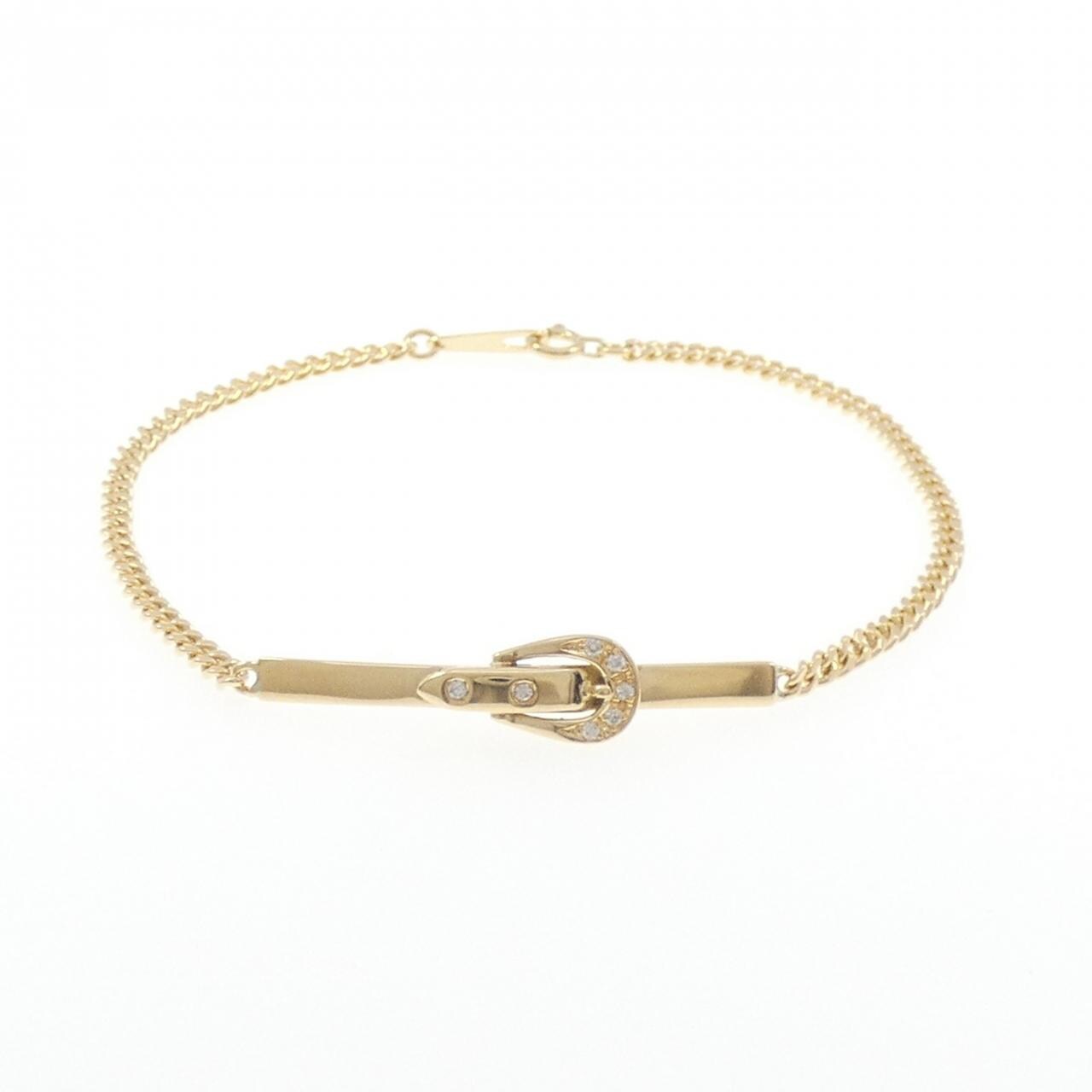 K18YG ベルト ダイヤモンド ブレスレット 0.05CT