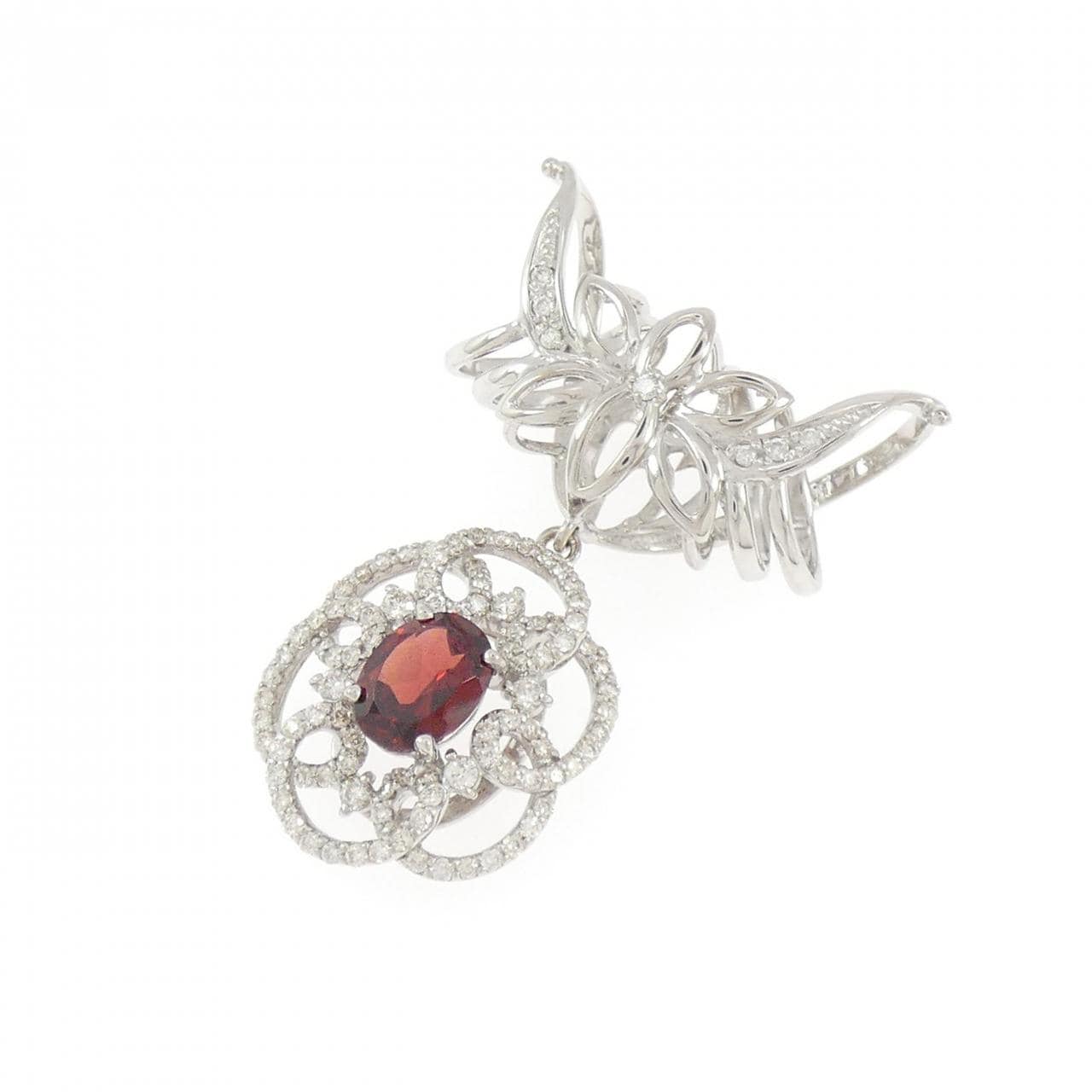 K18WG ガーネット ペンダント 1.48CT