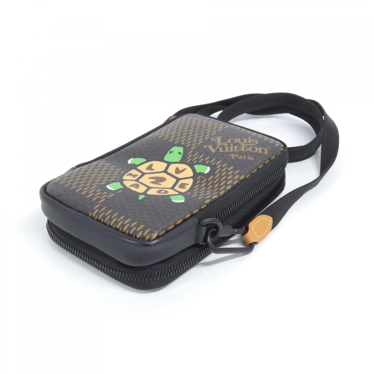 ルイヴィトン ダミエ ジャイアント(LVスクエアード) ダブル フォン ポーチ N40377 ショルダーバッグ